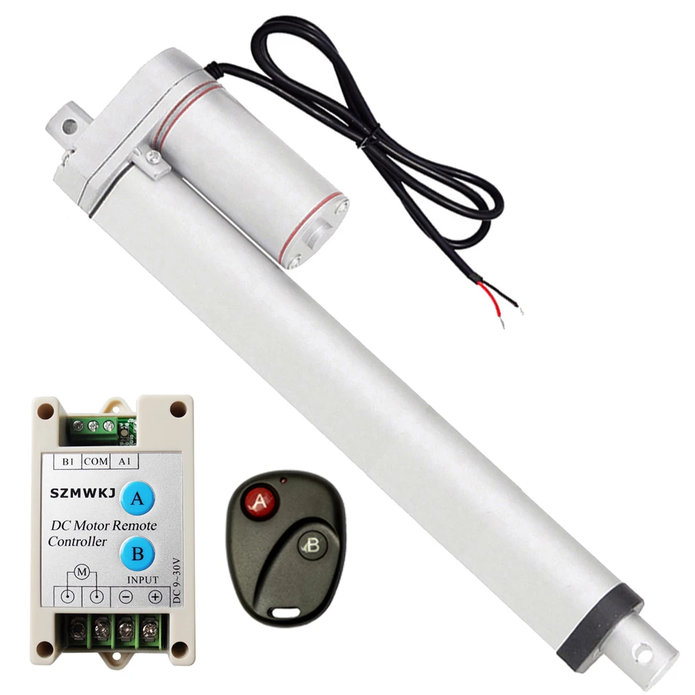

5.7mm/s Spd 12V DC 300mm 12" Stroke 1500N/330lbs Linear Actuator +Wireless Forward Reverse Controller for Auto Boat Car Elevator