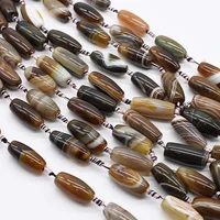 2strandslot smooth oval brown stripe agate beads natural stone beads for diy necklace bracelet earring pandant jewelry making