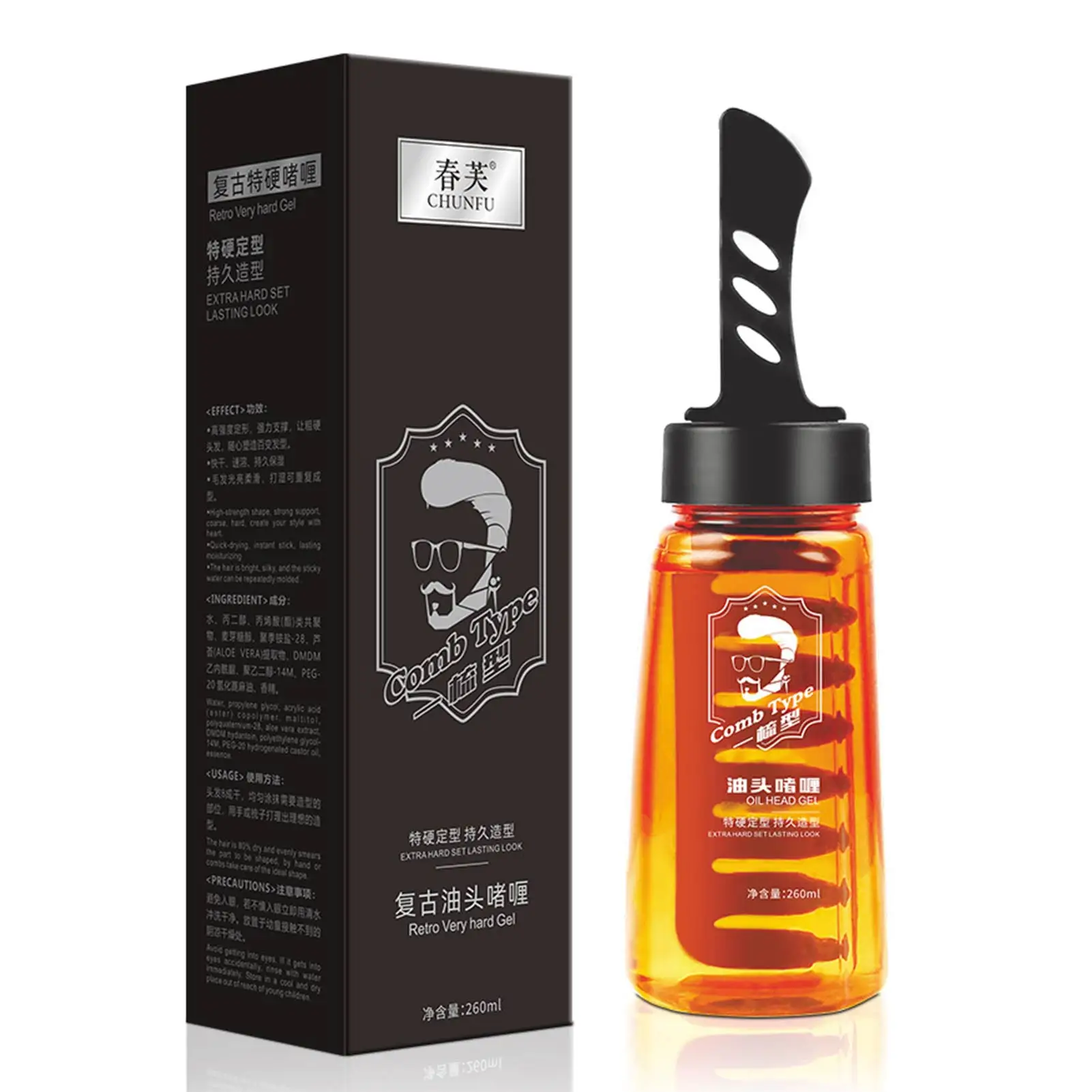 

2-in-1 Oil Head Hair Cream Hair Wax Gel With Comb Hair Styling Cream Fluffy Hair Pomade Wax Mud Men Salon Hairstyling Gel Tools