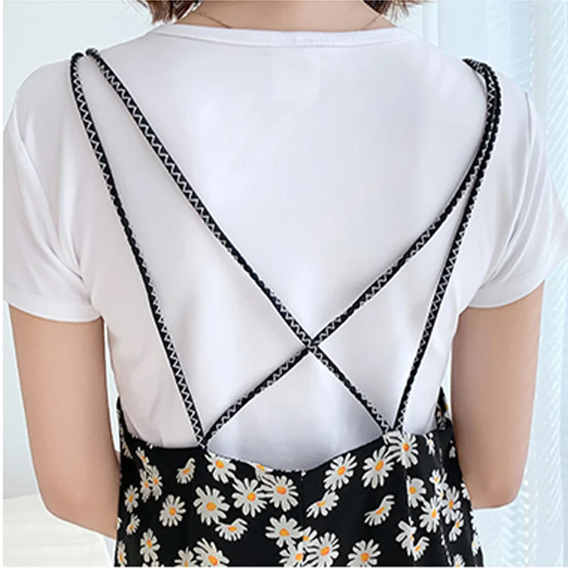 

Women's summer sundresses Mid-length skirt 2021 fashion women Chiffon sexy Spaghetti strap dress Floral dress Loose two piece