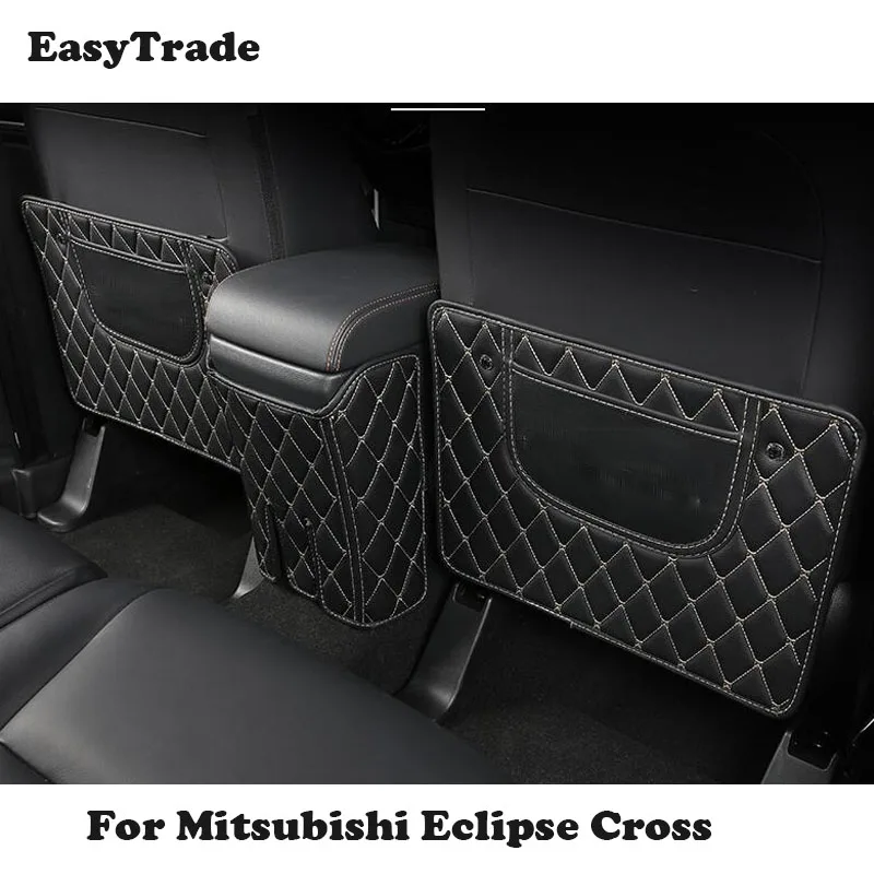 Car Armrest Cover Kick Pad Case Back Seat Protection Mat Children Kick mat Anti-dirty pad For Mitsubishi eclipse cross 2018