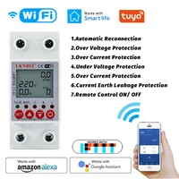 63a tuya app 2p wifi smart circuit earth leakage over under voltage protector relay device switch breaker energy power kwh meter