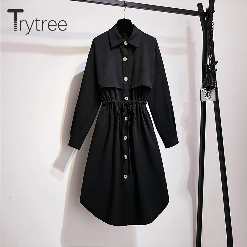 Trytree 2020 женской осенней повседневной обуви Женское платье твердый отложной