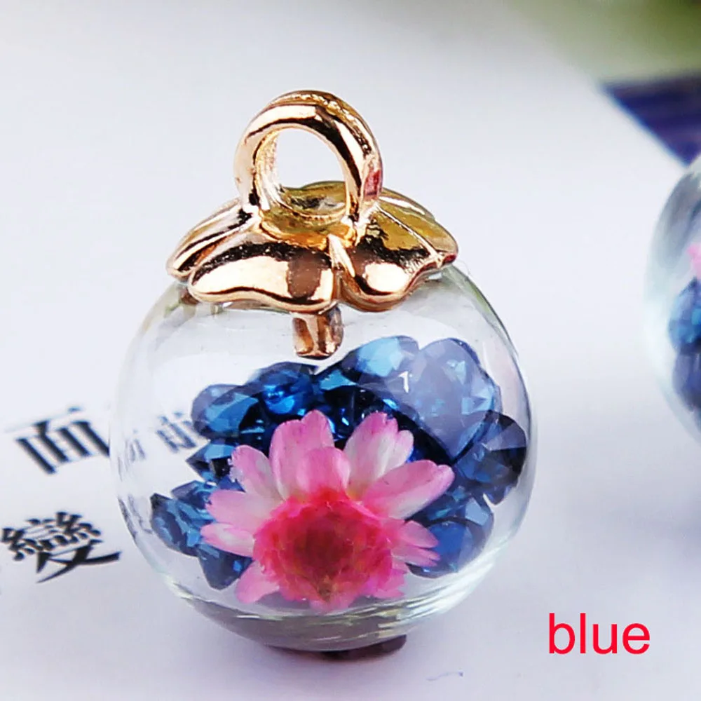 10 шт. прозрачные круглые стеклянные бусины с сухим цветком | Украшения и