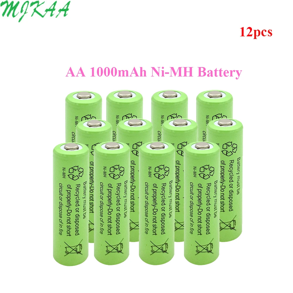 Ni-MH 1,2 V 1000mAh AA Аккумуляторная батарея никель-металл-гидридная батарея 14*49 мм