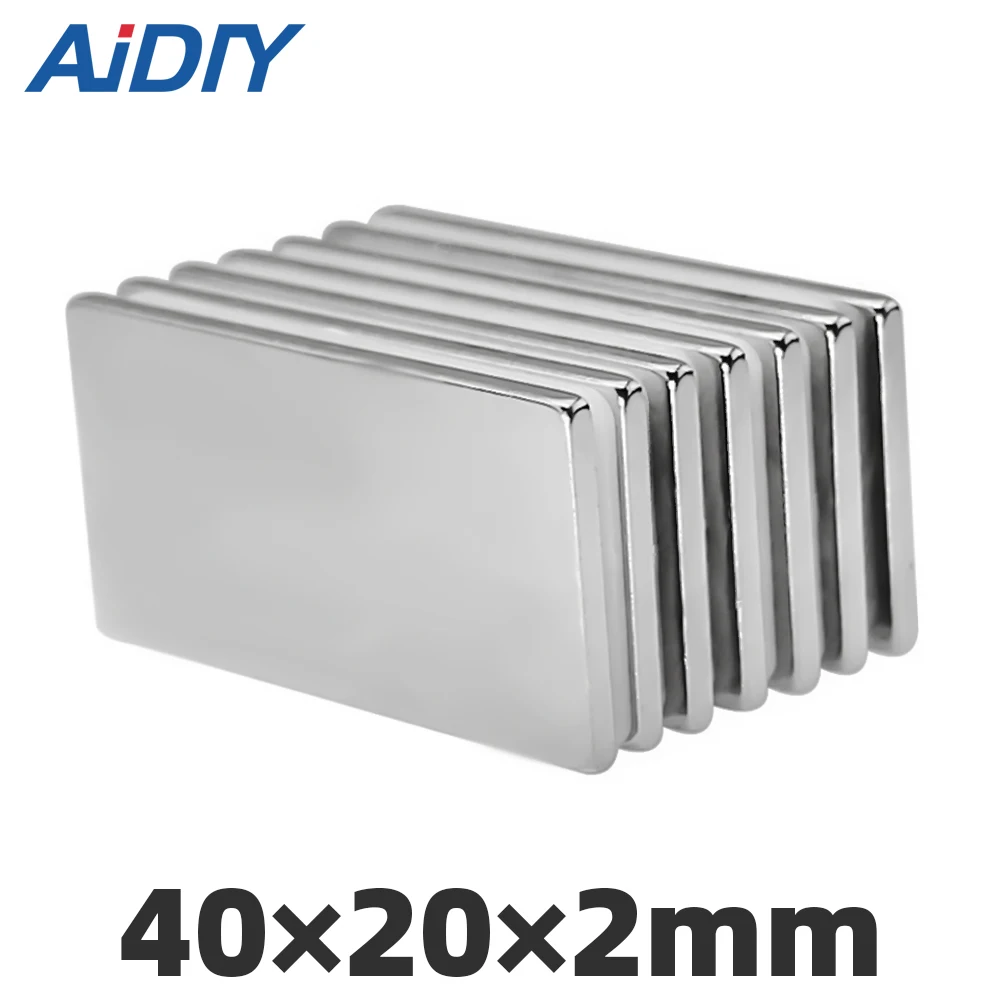 AIDIY 2/5/20 шт. 40x20x2 мм N35 неодимовые магниты очень крепкий блок DIY мощный магнит 40*20*2
