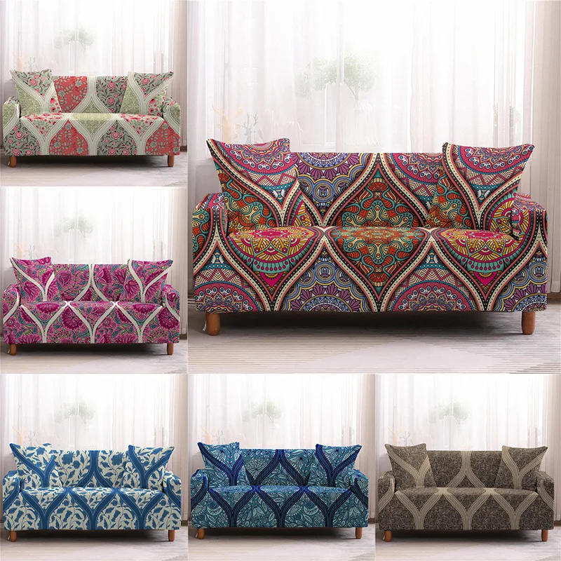 

Bohemian Elastic Sofa Cover for Living Room for All Seasons All inclusive Stretch Slipcover Sectional Corner Chair Couch Cover