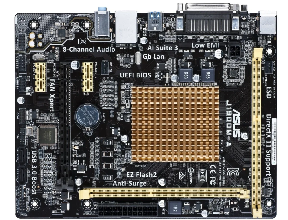 

FOR ASUS J1900M-A Desktop Mainboard Celeron J1900 1XPCI-E X16 SATA II USB2.0 Micro ATX USED Motherboard