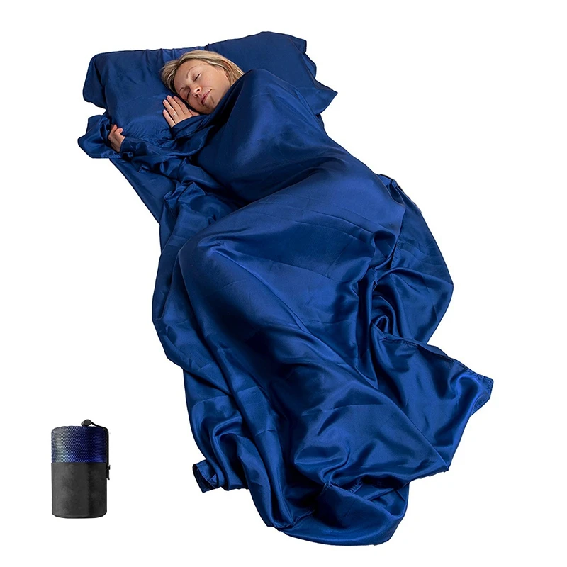 Mikrofiber uyku tulumu astarı seyahat yatağı çuval hafif uyku tulumu gömlekleri yetişkinler için, otel, seyahat 36X87 inç