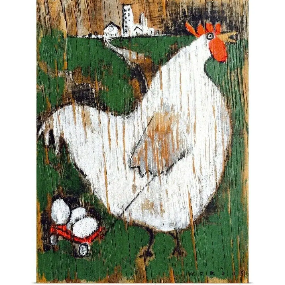 

Chicken Goes to The Market Poster Rooster Home Decor Tin Sign 8x12 Inch Home Kitchen Bedroom Bar Sign Decoration Posters Tin