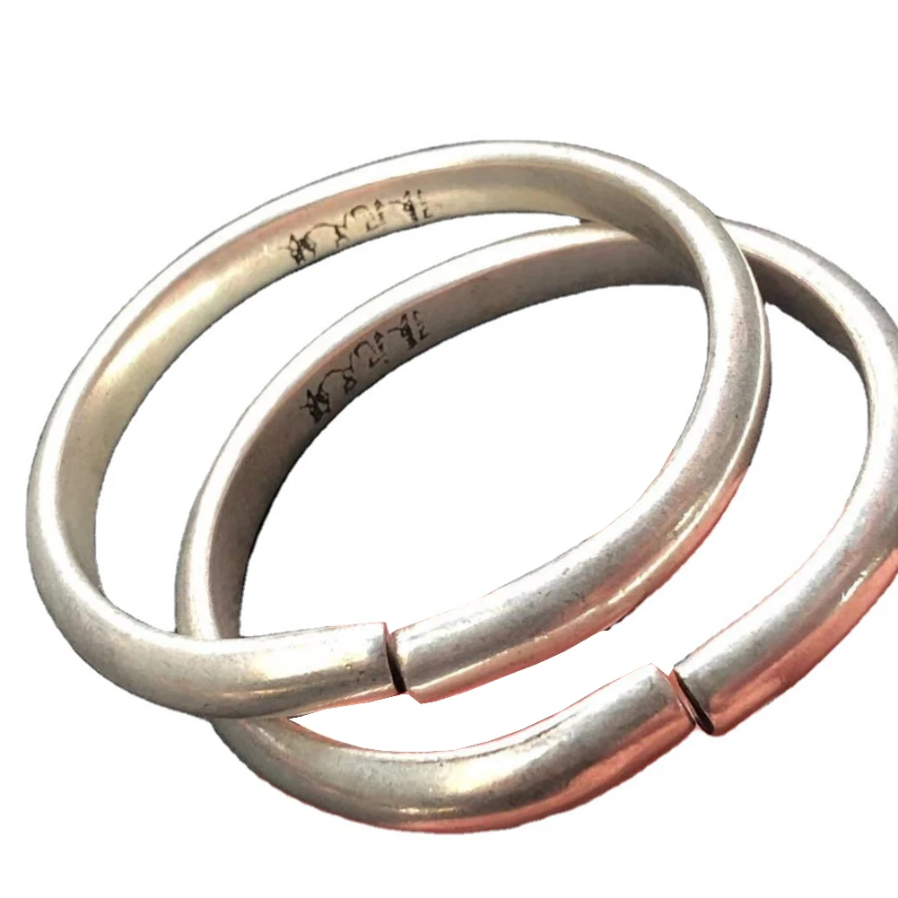 

1pc Antiques miscellaneous Tibetan Silver Miao silver bracelet national scenery surface foot Silver Bracelet