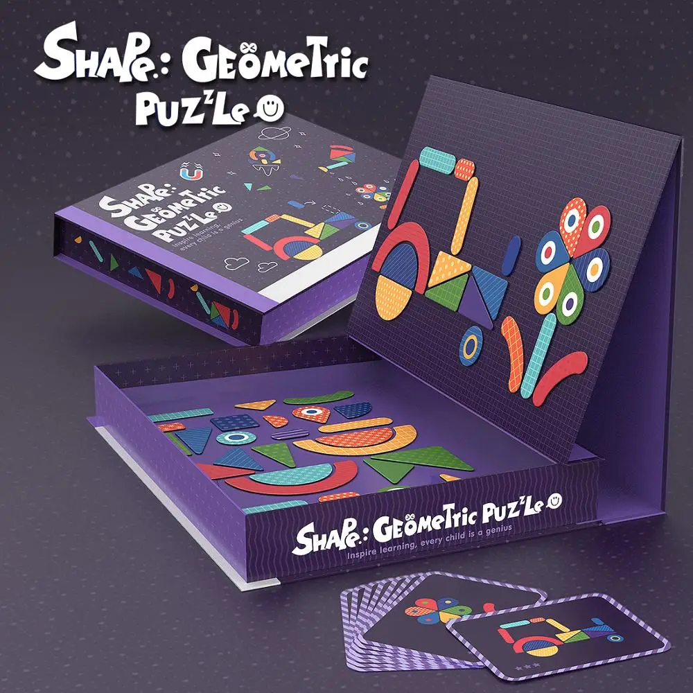 Магнитные 3D головоломки гипса Tangram игра игрушки для детей Подарки Обучающие