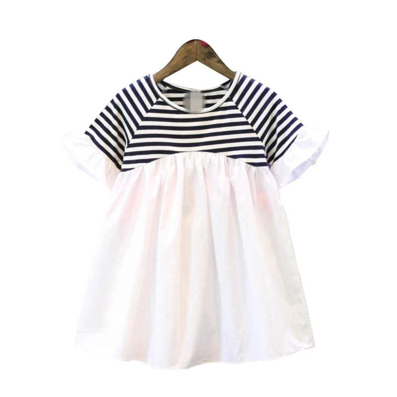 Одежда для девочек Новинка лета 2019 милое Кукольное платье принцессы Полосатое в