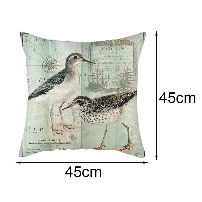 

Marine Animal Linen Printing Color Strip Pillowcase Cotton Office Hemp Hugging Pillow Cover Decorative Wholesale 45*45cm