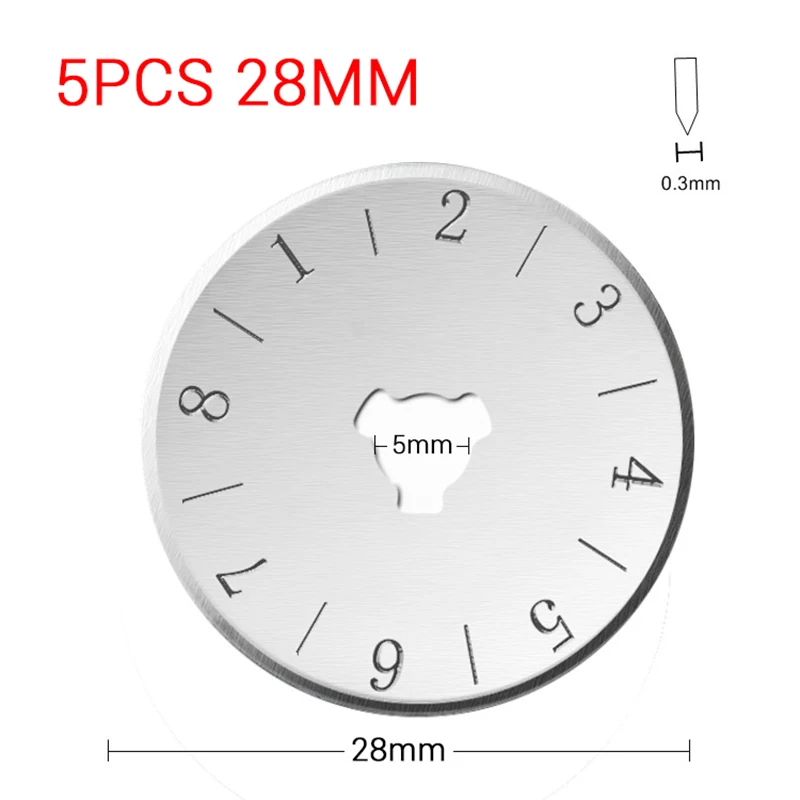 5 шт. 28/45 мм роторные режущие лезвия острое кожаное лезвие сменные для OLFA Fiskars DAFA