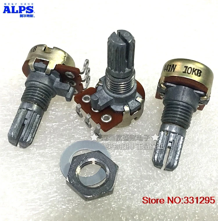 1PCS/Import Origional Product RK1211 Type Rotating Potentiometer Switch Single Connection B10K Axis Long: 15MM Floral | Обустройство