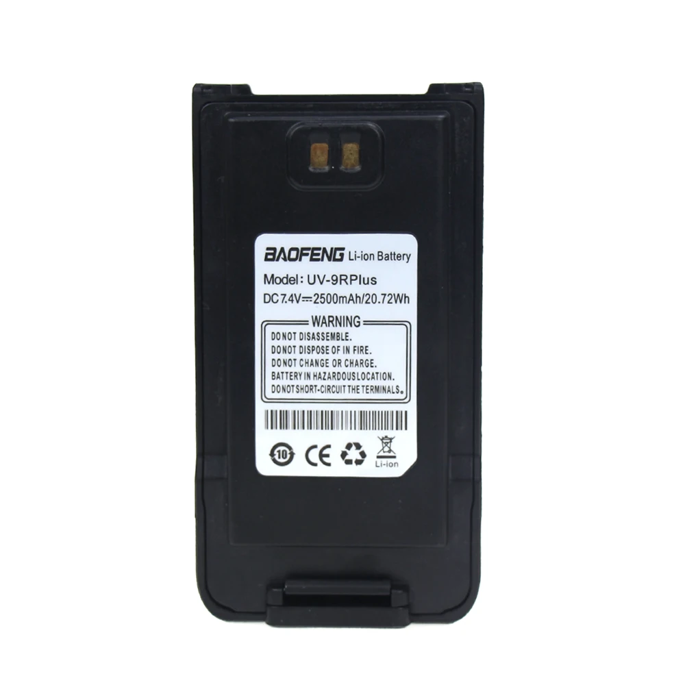 Водонепроницаемый Baofeng UV-9R Plus Walkie Talkie Аккумулятор 7,4 V 2500mAh литий-ионный аккумулятор для Baofeng UV-9R Plus - Цвет: 1Pcs Black
