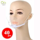 40 шт Ресторан рот маска Sheild прозрачный унисекс маска для лица с изображением рта многоразовая пластиковая маска для отеля маска для шеф-повара