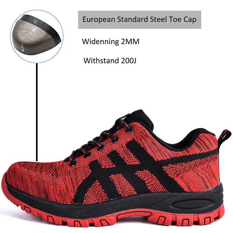 Мужские сетчатые защитные ботинки SUADEX дышащие кроссовки со стальным носком