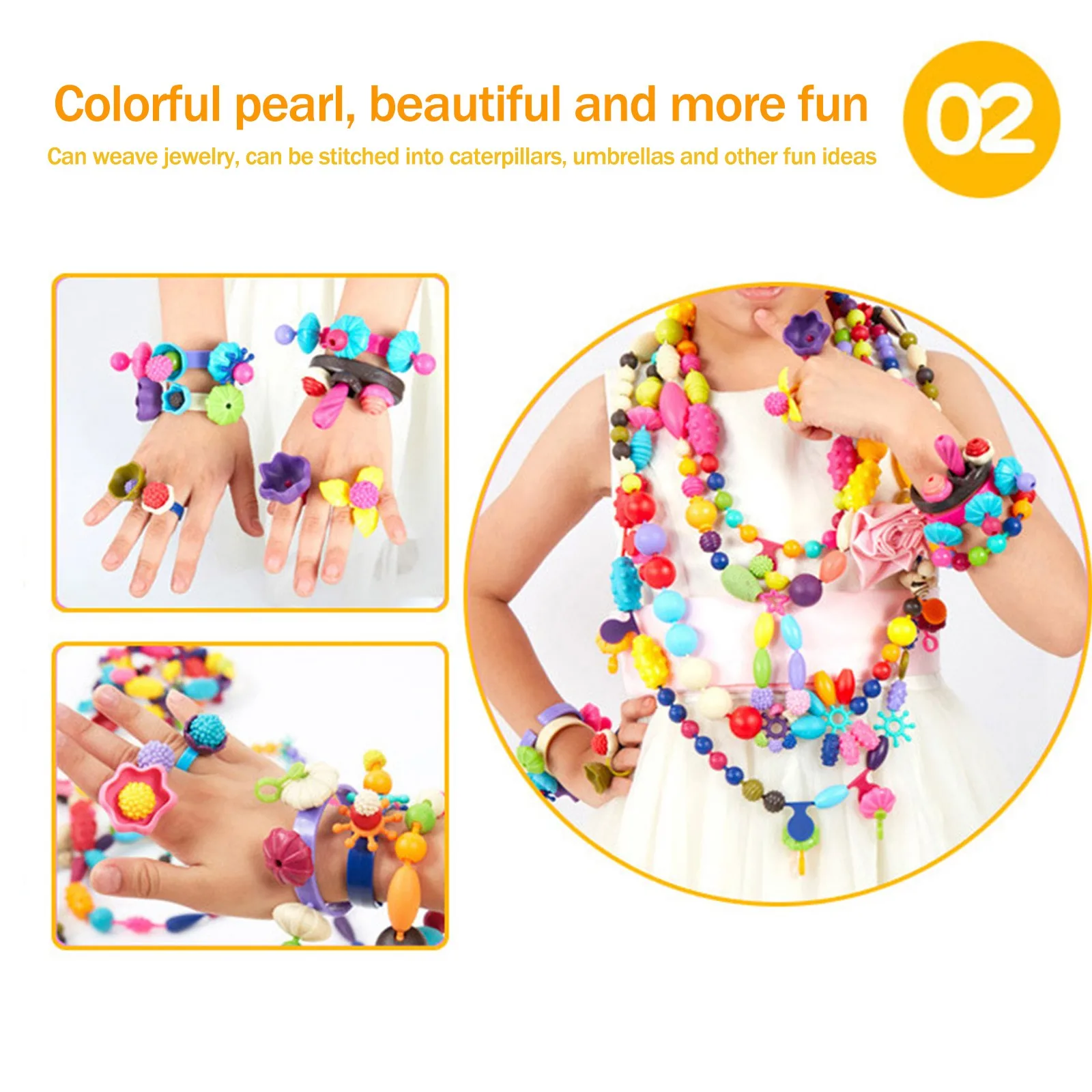 

Pop Bead Toy DIY Handmade Bead Puzzle Toy 2020 Creative Girl Jewelry Making Toys Educational Toys Children Gift F Fast Ship