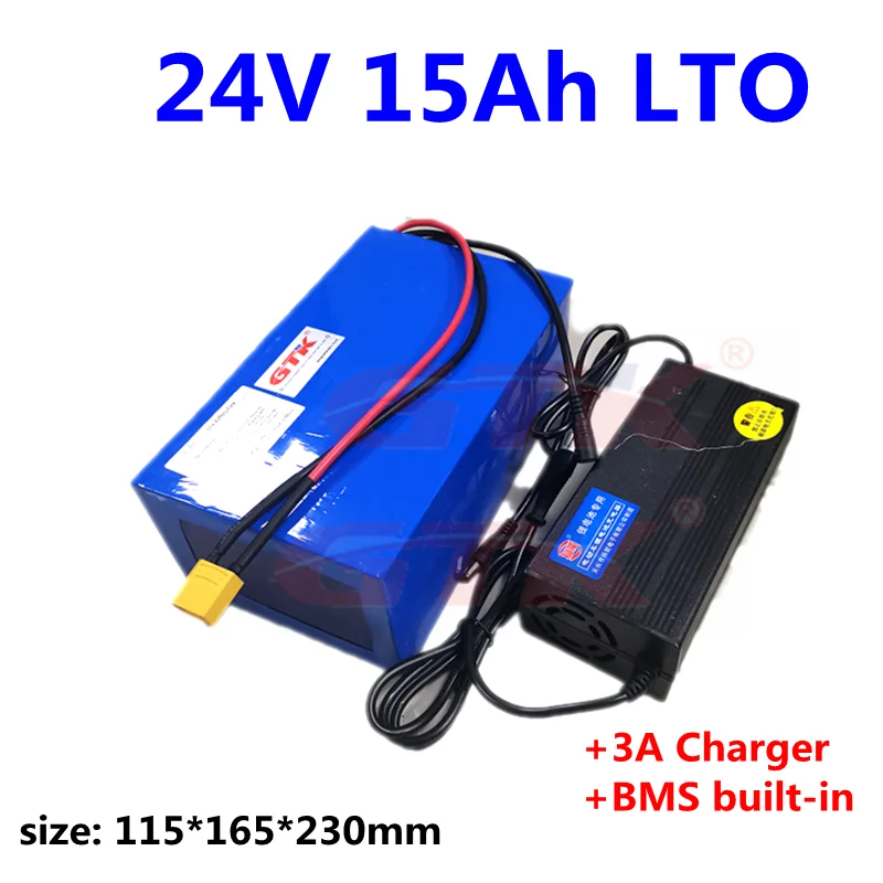 

Lithium titanate battery pack, 2000o, LTO, 24V, 15ah, 500W speaker, 2.4V battery, wheelchair monitor and 3a charger