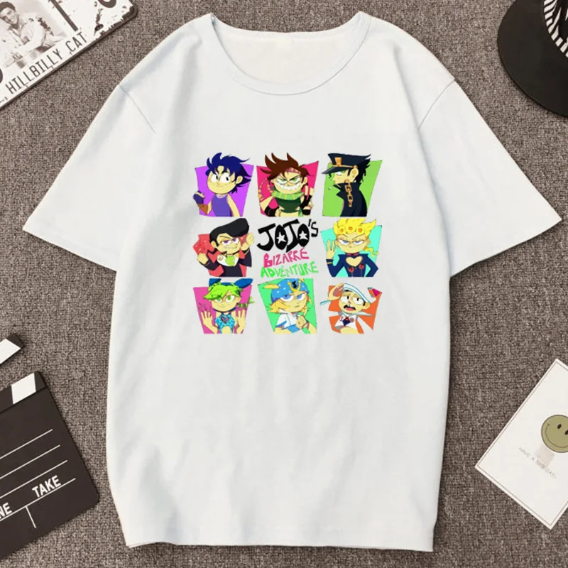 Anime Jojo Bizarre Adventure Women's T Shirt Jotaro Cartoon Printing Tops  Kujo Manga Graphic T-shirt Cotton Casual Female Tee
