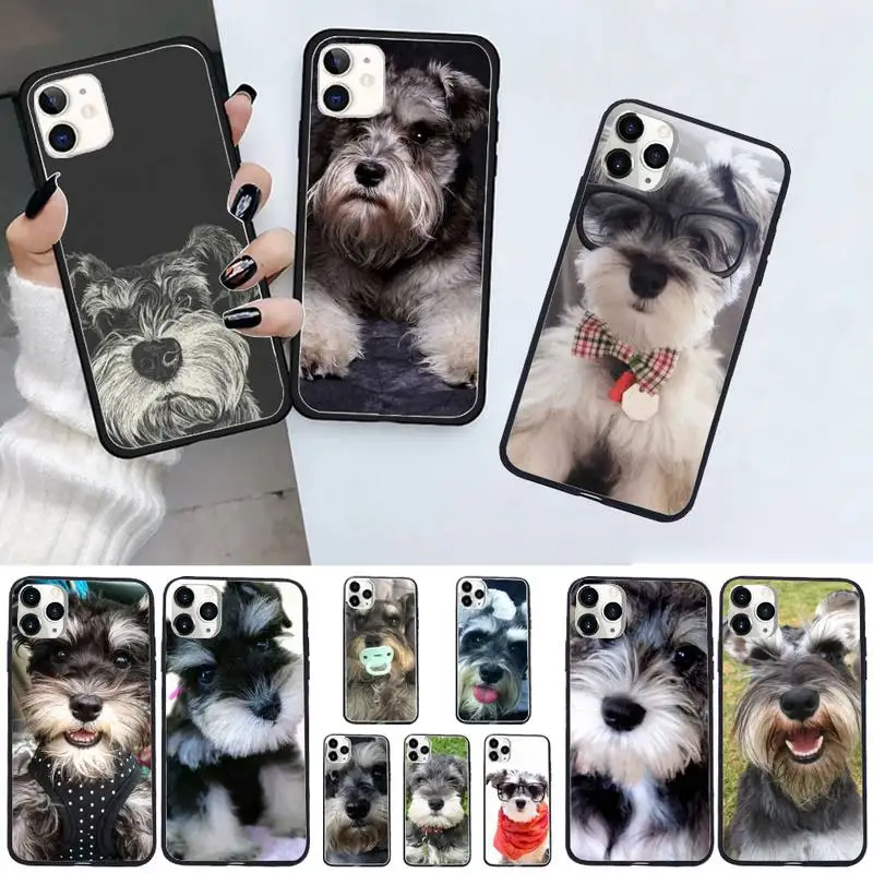 

Schnauzer dog Animal cute Phone Case For iphone 12 11 13 7 8 6 s plus x xs xr pro max mini shell