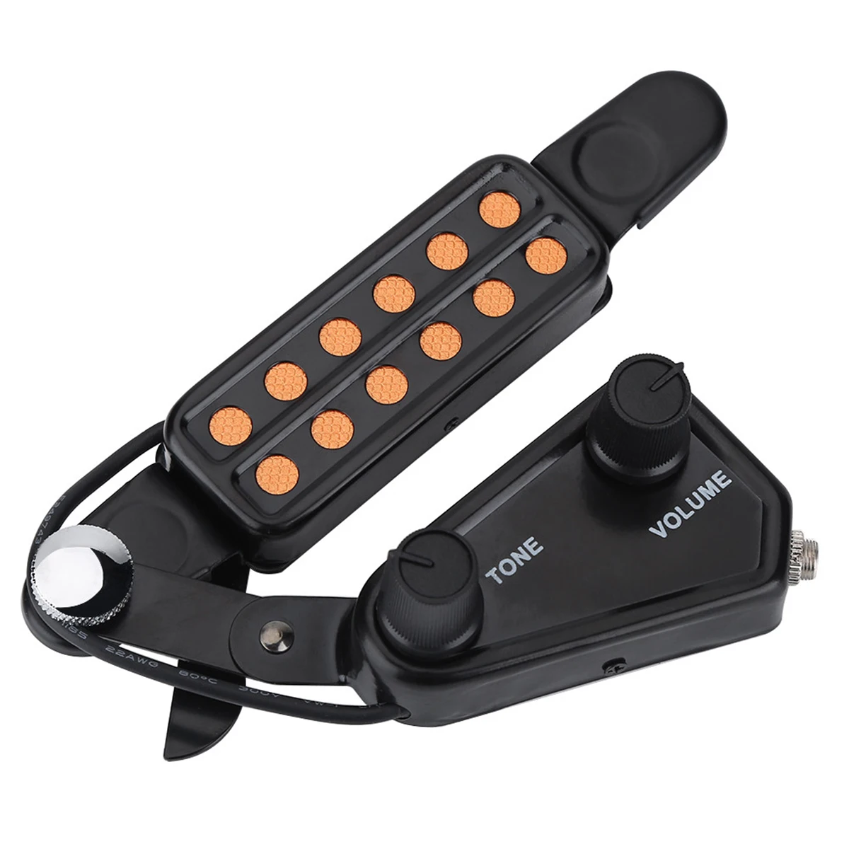 

12 Sound Hole Magnetic Pickup Transducer with Volume Tone Tuner Kit for Acoustic Guitar