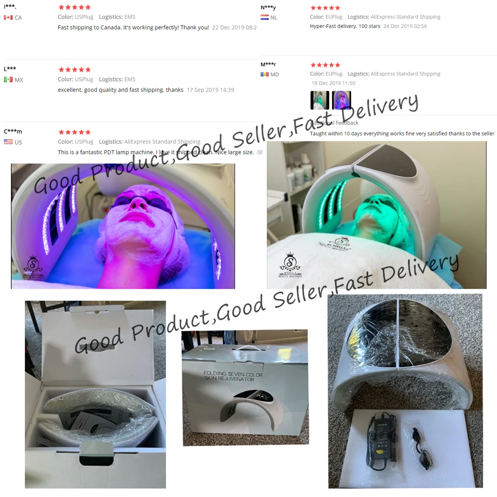 Foldable 7 Color PDT Facial Mask Face Lamp Machine Photon Therapy LED Light Skin Rejuvenation Anti Wrinkle Skin Care Beauty Mask images - 6