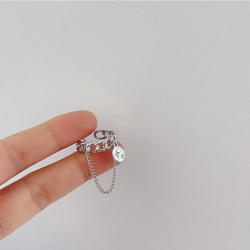 S925silver Многослойные кольца-цепочки в стиле панк Винтажное кольцо-антистресс для