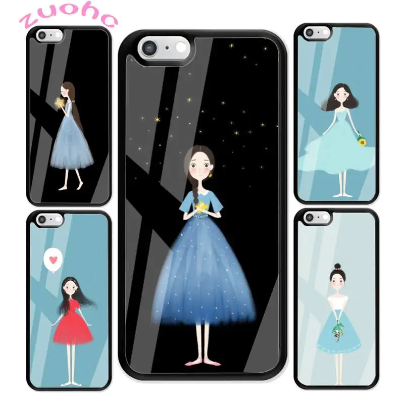

Lovely Girl Plexiglass Phone Case Back Shell For IPhone 12 11 Pro Max Cases XR XS 7 8 Plus Cover Accessories Carcasa