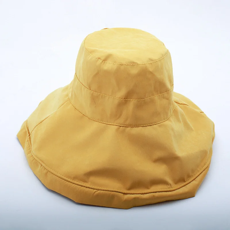 

Big Brim Fisherman's Hat Summer Thin Sunscreen Hat With Cotton Folding Simple Basin Hat Beret Flat Cap