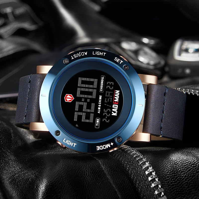 Мужские часы KADEMAN спортивные водонепроницаемые со светодиодным дисплеем до 30