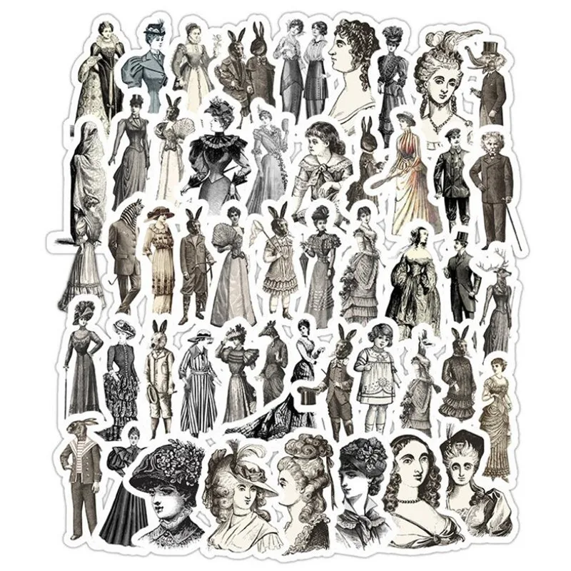 

10/30/50PCS Retro Woman Cartoon Graffiti Waterproof Stationery Box Notebook Suitcase Helmet Stickers Wholesale