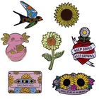 Подсолнуховая булавка КОЛЛЕКЦИЯ цветок Axolotl Tape Vol.6 Ласточка сохраняет растущую счастливую положительную брошь