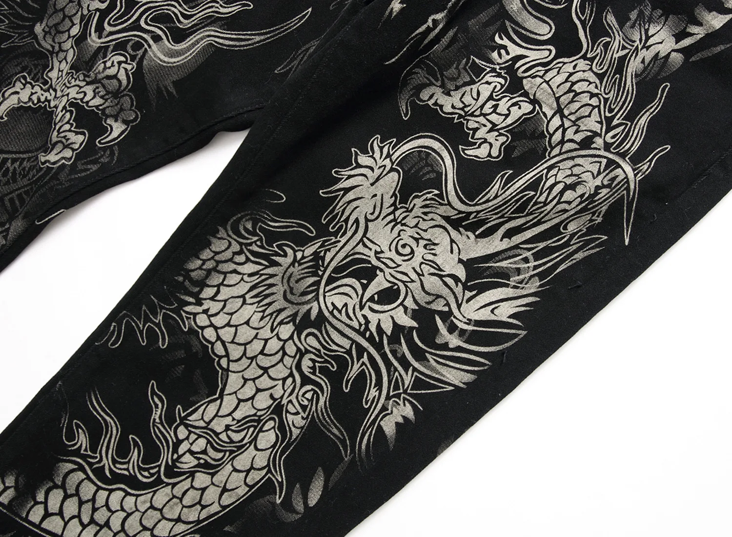 fashion dragon printed jeans design mens denim pants hot mens original brand casual cotton slim pencil pants male black jeans free global shipping