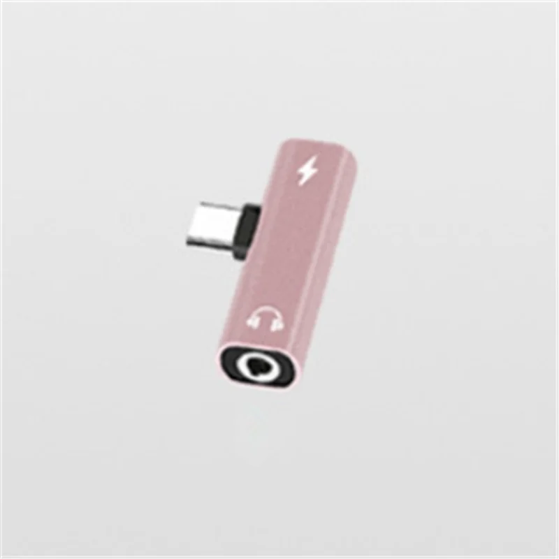 Pink 2 в 1 Тип C до 3,5 мм разъем для зарядки наушников конвертер usb type-C аудио адаптер для Xiaomi 6 huawei P10 mate 20 type C телефонов - Цвет: Pink