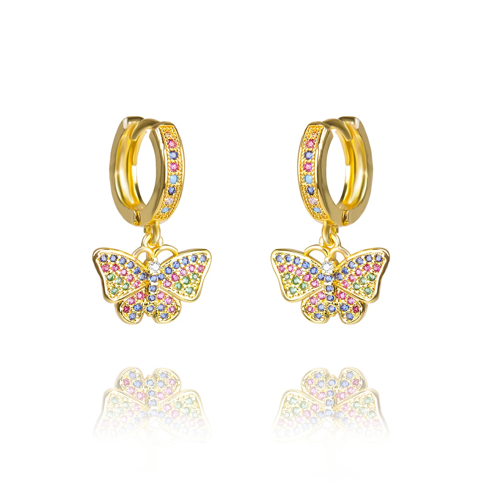 Fashion rainbow zircon earrings for women dropping cz crystal heart hand cross pendant jewelry new year gifts | Украшения и