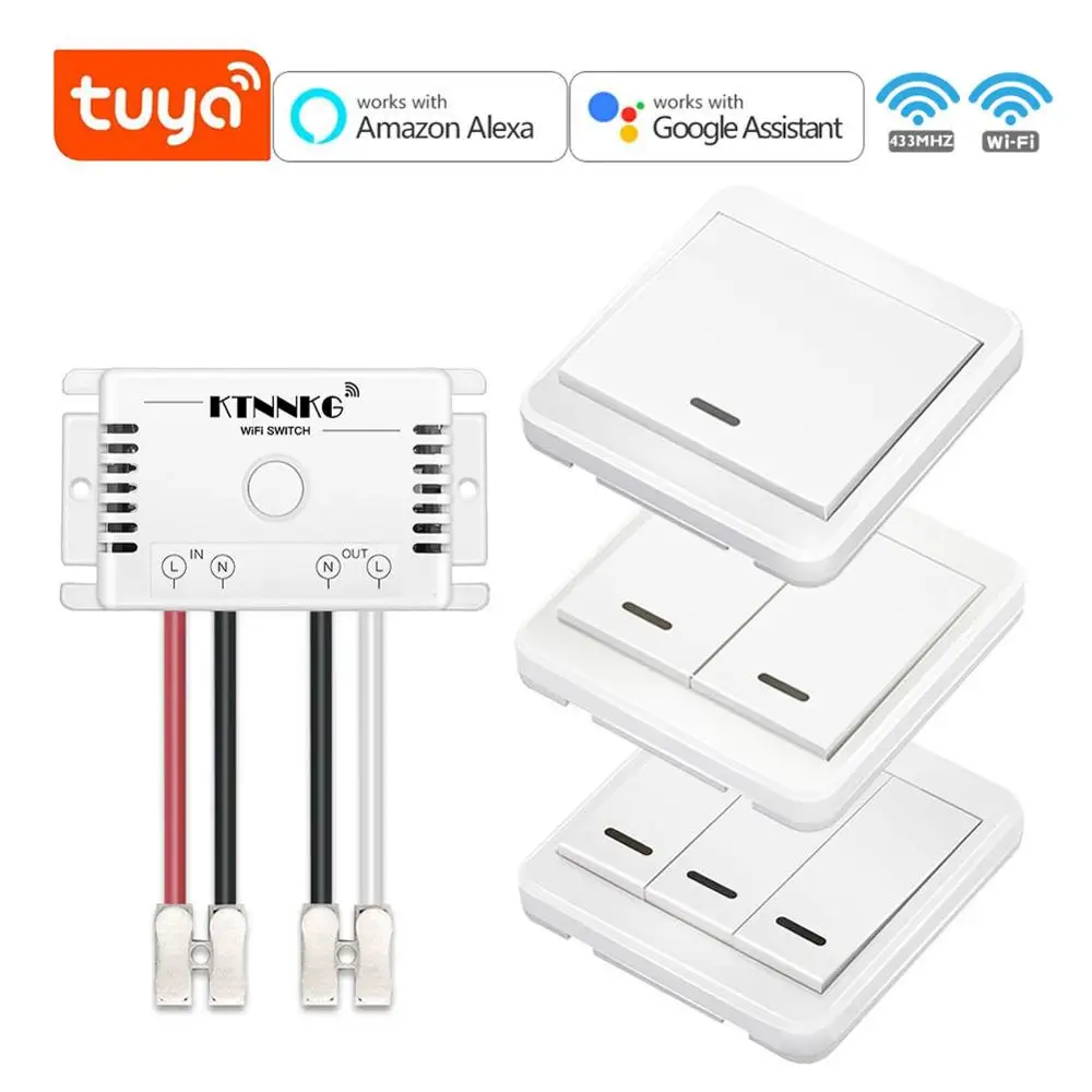 220 V 1 Gang туя приложение Wi-Fi выключатель света Беспроводной удаленного Domotica умный дом лампы Управление релейный модуль для Alexa прямая доставка