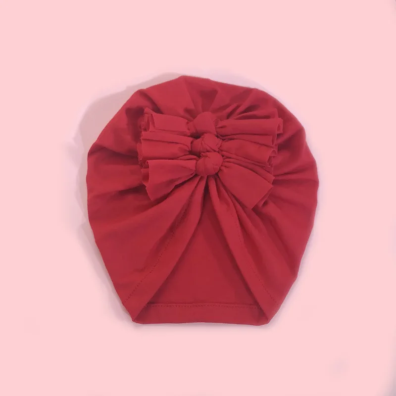 

Infant cap and newborn bow child head cap with soft knot cotton