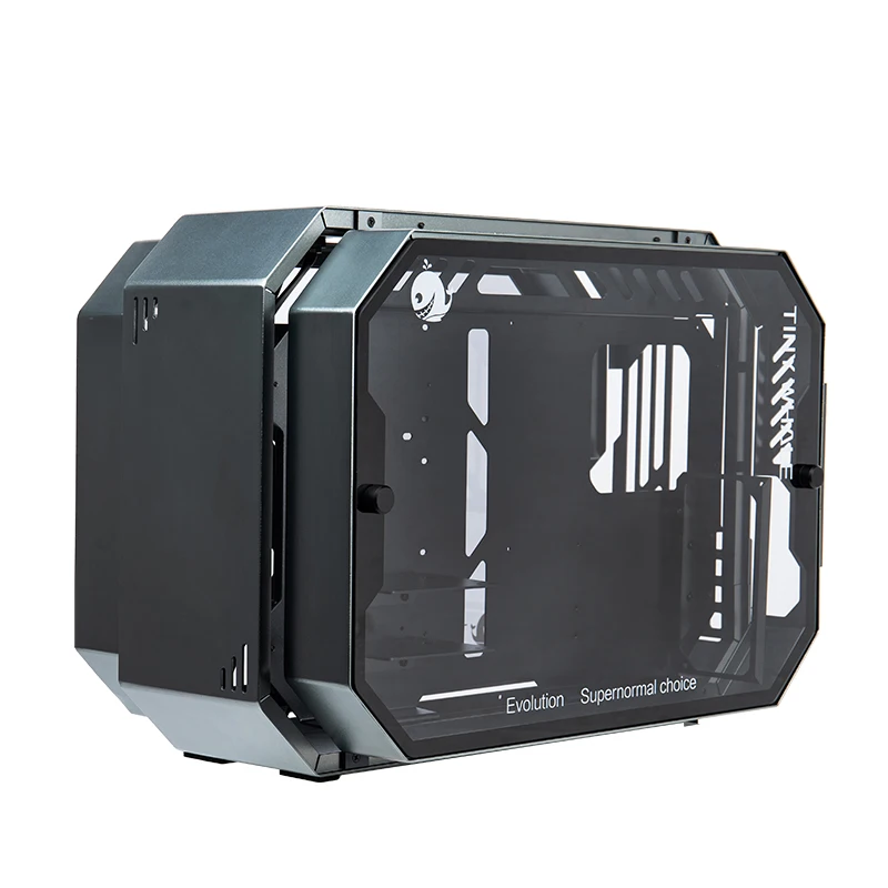Whale G2 All-Aluminum Chassis Water-Cooled MATX ITX Computer Host Side Transparent Glass Mini Chassis gaming pc case metalfish