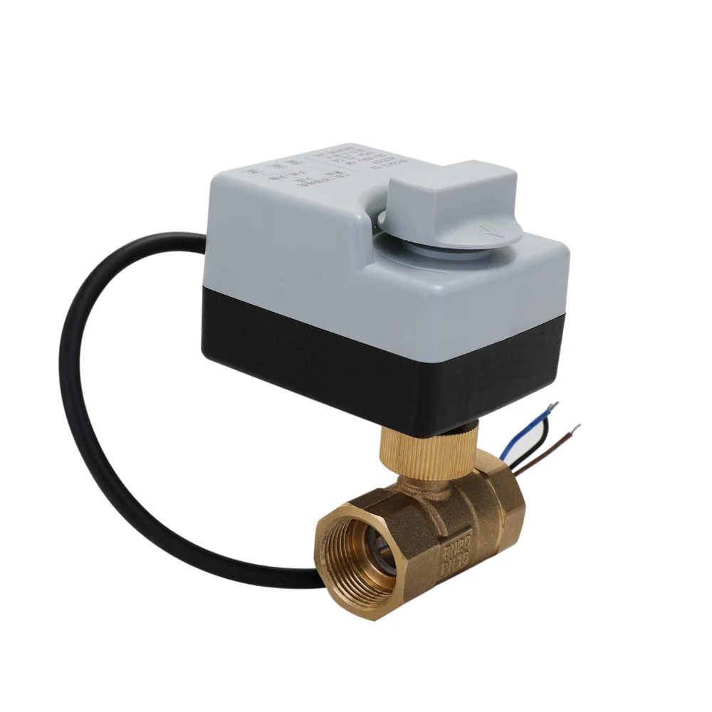 2 ходовой 3 проводный латунный моторизованный ac220в шаровой клапан электрический