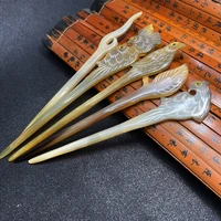 natural horn hairpin classical style yellow horn hairpin han clothing accessories hairpin plate hairpin accessories