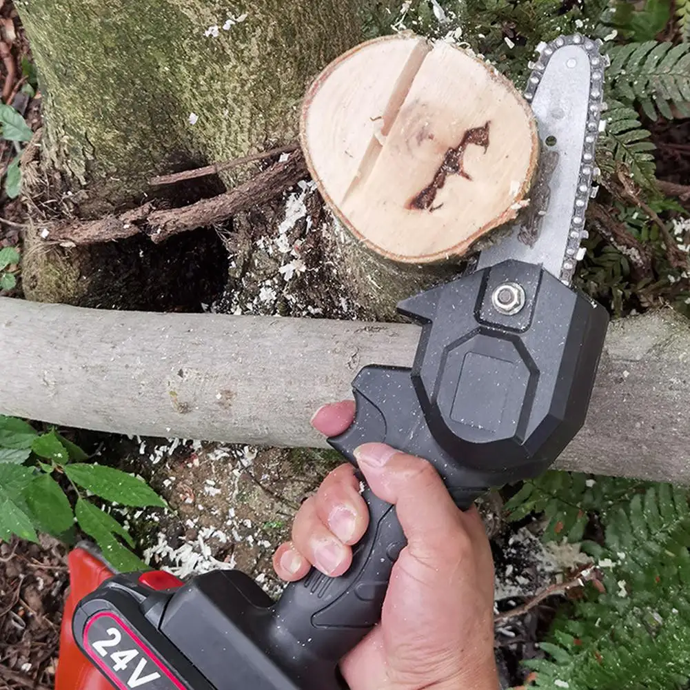 Mini Rechargeable Electric Saw Cordless Handheld Chainsaw Wireless Lithium Battery Outdoor Logging Orchard Pruning | Инструменты