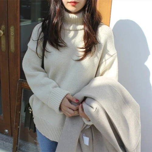 KINOMI Новое поступление женские свитера Осень Зима 2019 Пуловер Вязаный Водолазка