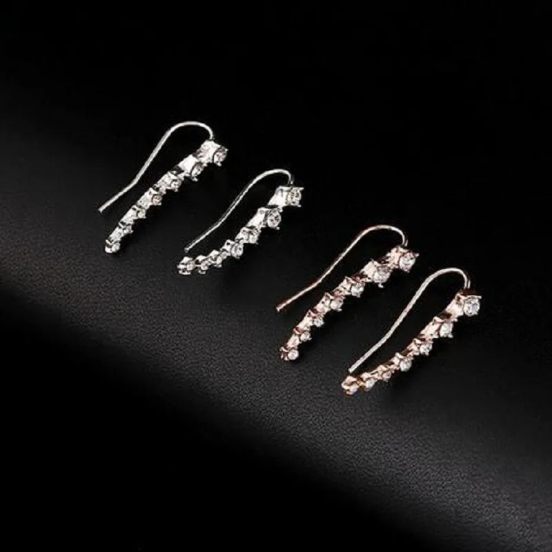 1 пара серьги со стразами накладные серьги-каффы не пирсинг клипсы для ушей