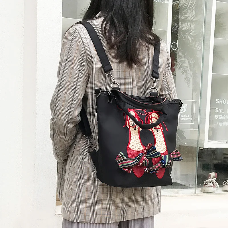 Многофункциональная Сумка-тоут с вышивкой для обуви модная сумка через плечо