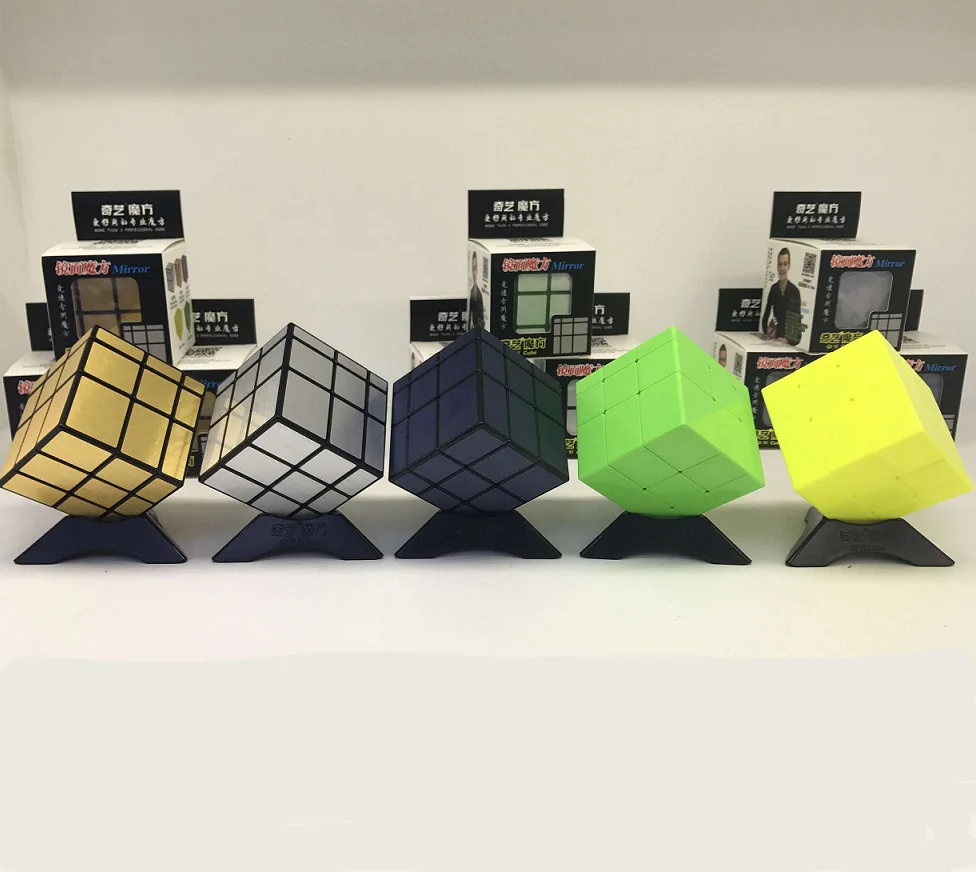 Qiyi 3x3 зеркальный куб Stickerless красочный пазл Скорость лучшие игрушки 3x3x3 волшебный