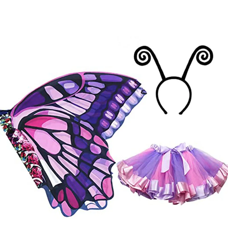 Robe Tutu pour filles  ailes de papillon  jupe  masque  fête de danse d'halloween  Cosplay de pâques