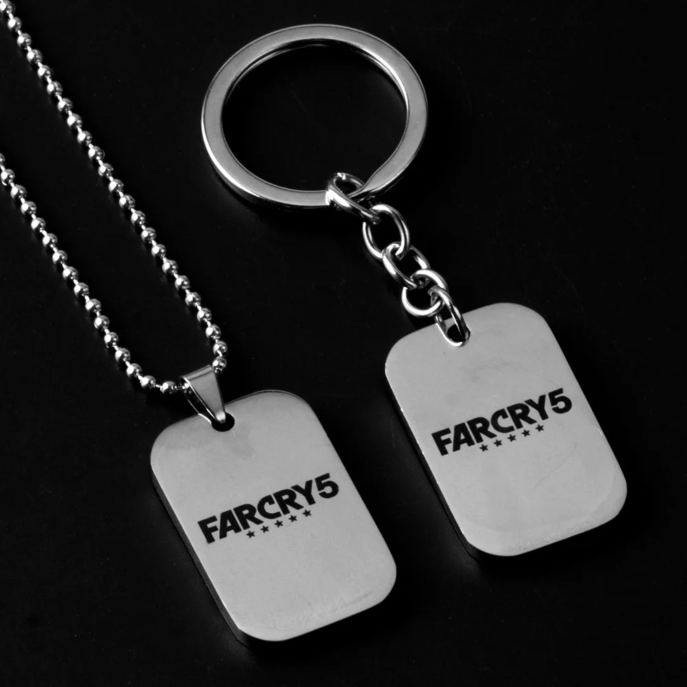 Game FAR CRY 5 Cosplay Props Sign LOGO Keychain Necklace Fashion Accessories Men Woman Gift Stainless Steel | Тематическая одежда